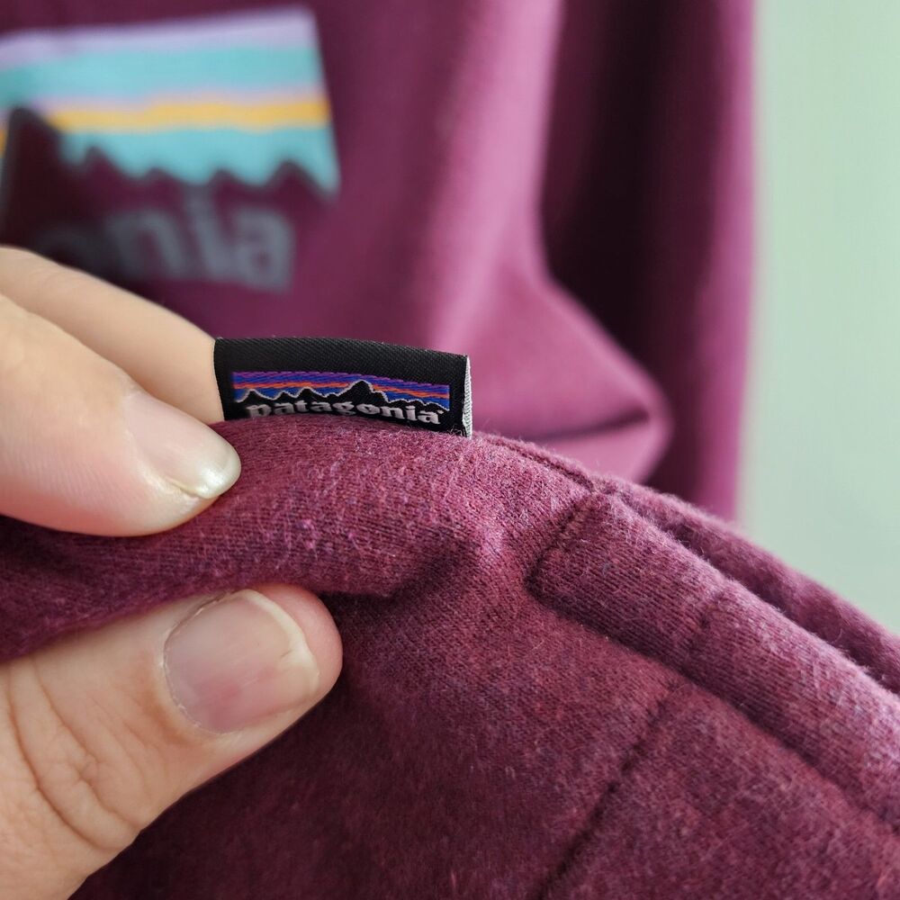 Patagonia Womens P6 Logo Aprisal Hoodie Hoodie Sweatshirt Size Large‎ Burgundy - Picture 3 of 8